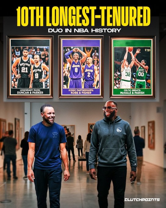 库里追梦947场同场 升至NBA双人组历史第10